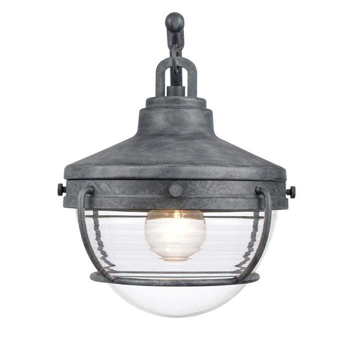 Atlas Lighting Eastport 12''H 1Lt Outdoor Post Light, Zinc/Clear
