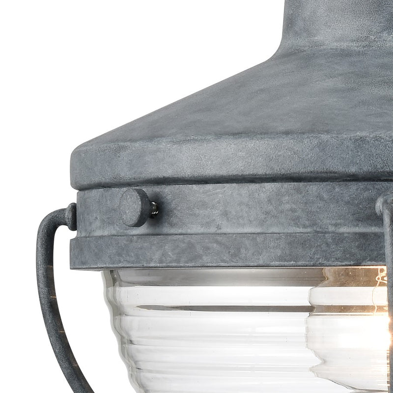 Atlas Lighting Eastport 12''H 1Lt Outdoor Post Light, Zinc/Clear
