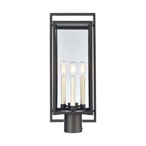 Atlas Lighting Gladwyn 21.5''H 3Lt Outdoor Post Light, Black/Clear