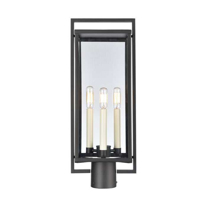 Atlas Lighting Gladwyn 21.5''H 3Lt Outdoor Post Light, Black/Clear