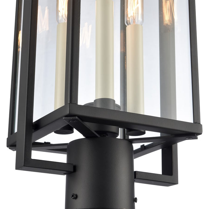 Atlas Lighting Gladwyn 21.5''H 3Lt Outdoor Post Light, Black/Clear
