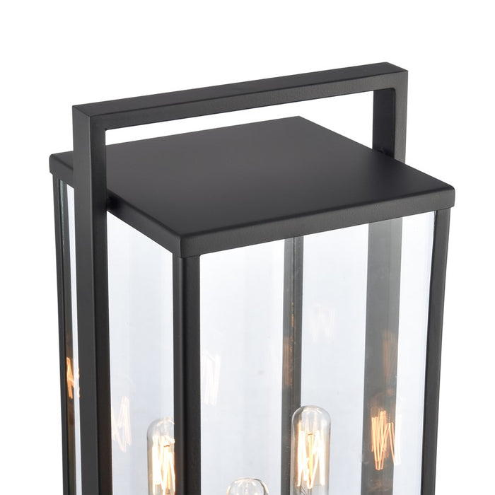 Atlas Lighting Gladwyn 21.5''H 3Lt Outdoor Post Light, Black/Clear