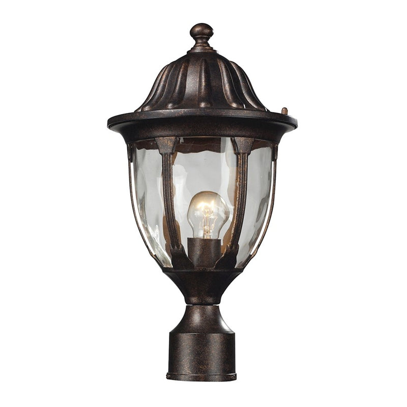 Atlas Glendale 17in 1-Light Outdoor Post Light | Traditional Regal Bronze Metal and Clear Textured Glass | Driveway & Garden Path | Model OL11263-BZ