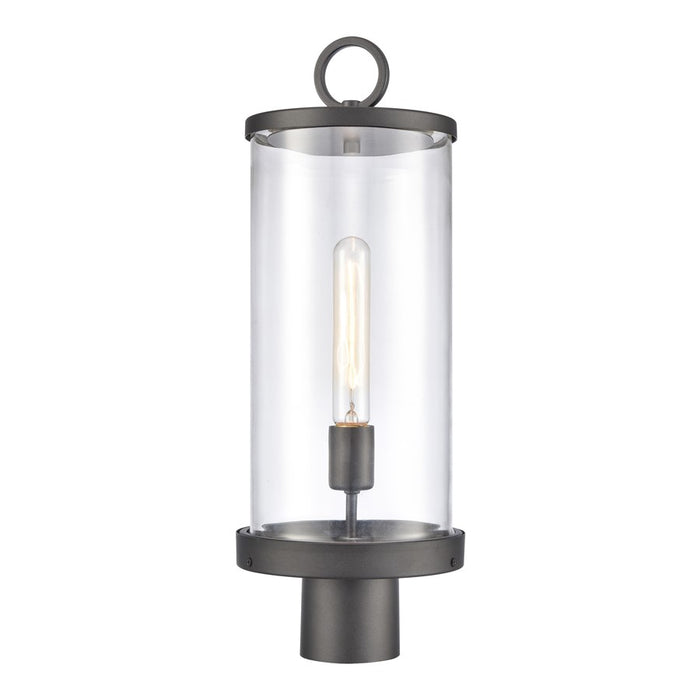 Atlas Lighting Hopkins 20.75''H 1Lt Outdoor Post Light, Black/Clear