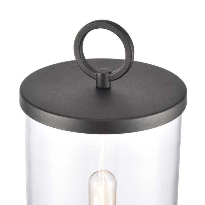 Atlas Hopkins 20.75in 1-Light Outdoor Post Light | Transitional Charcoal Metal and Clear Glass | Driveway & Entryway | Model OL11264-BK