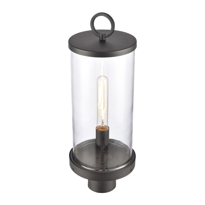 Atlas Lighting Hopkins 20.75''H 1Lt Outdoor Post Light, Black/Clear