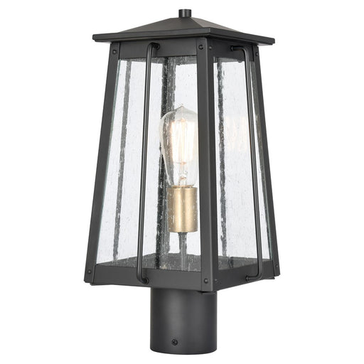 Atlas Lighting Kirkdale 17''H 2Lt Outdoor Post Light, Black/Clear
