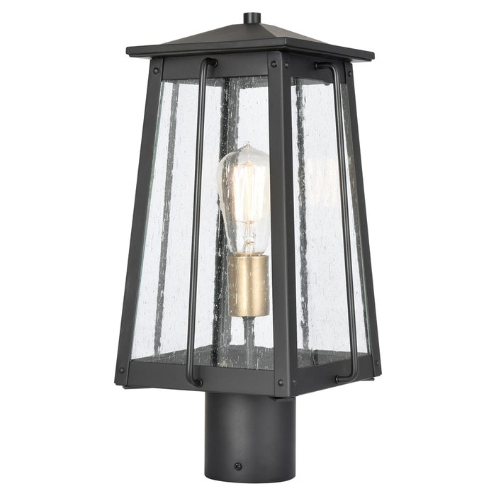 Atlas Lighting Kirkdale 17''H 2Lt Outdoor Post Light, Black/Clear
