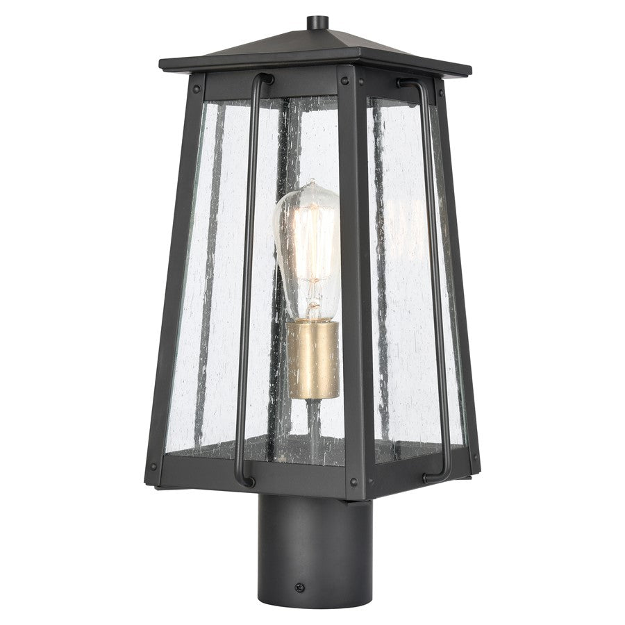 Atlas Lighting Kirkdale 17''H 2Lt Outdoor Post Light, Black/Clear