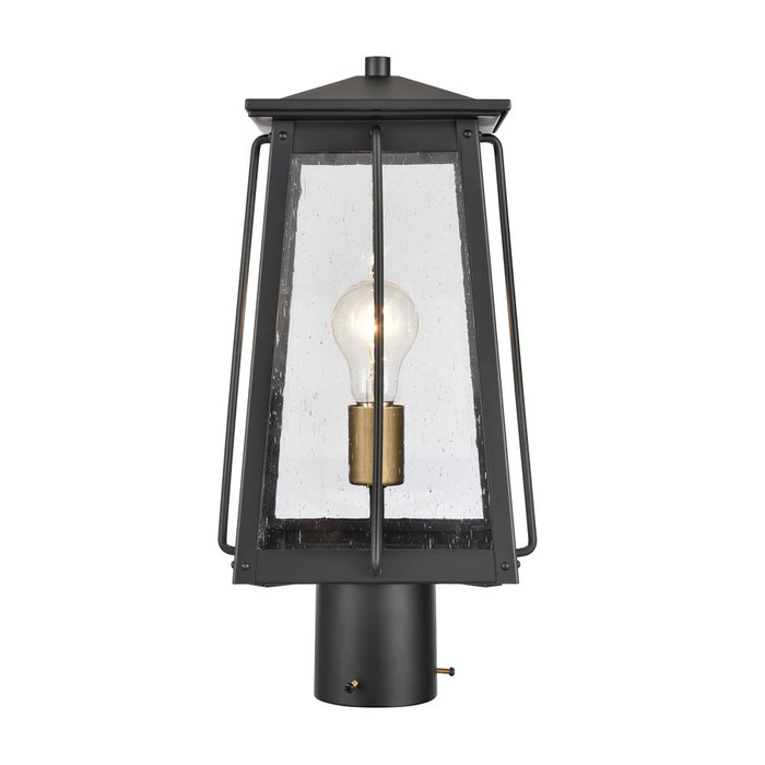 Atlas Lighting Kirkdale 17''H 2Lt Outdoor Post Light, Black/Clear