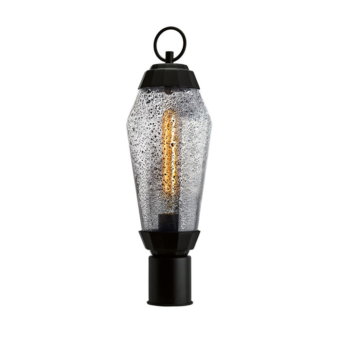 Atlas Lighting Lyrids 20'' High 1Lt Outdoor Post Light, Black/Clear