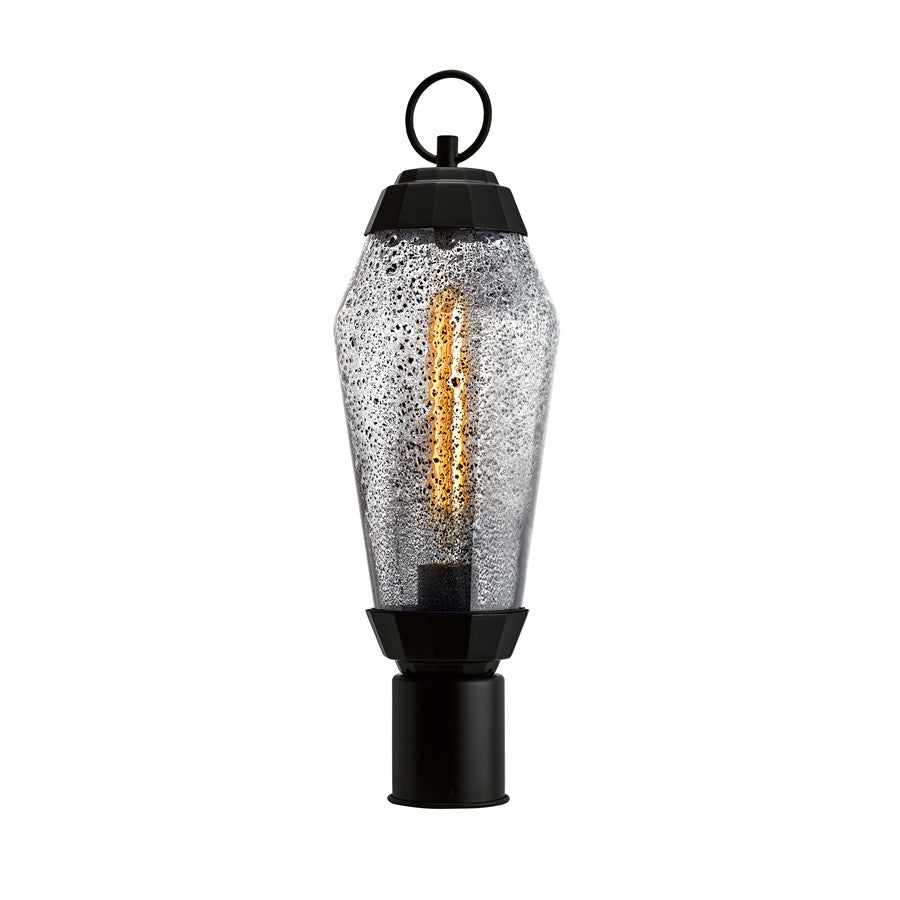 Atlas Lighting Lyrids 20'' High 1Lt Outdoor Post Light, Black/Clear