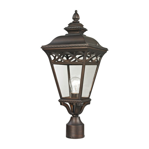 Atlas Lighting Mendham 22''H 1Lt Outdoor Post Light, Bronze/Clear