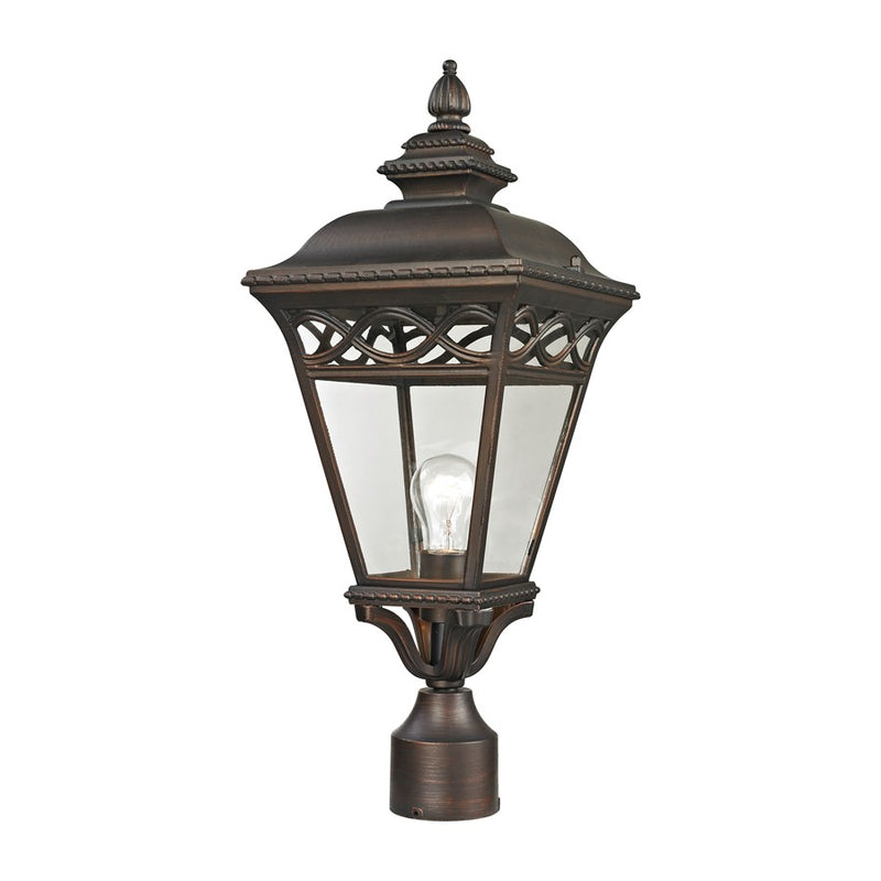 Atlas Lighting Mendham 22in 1-Light Outdoor Post Light | Traditional Hazelnut Bronze and Clear Glass | Entryway & Garden | Model OL11269-BZ