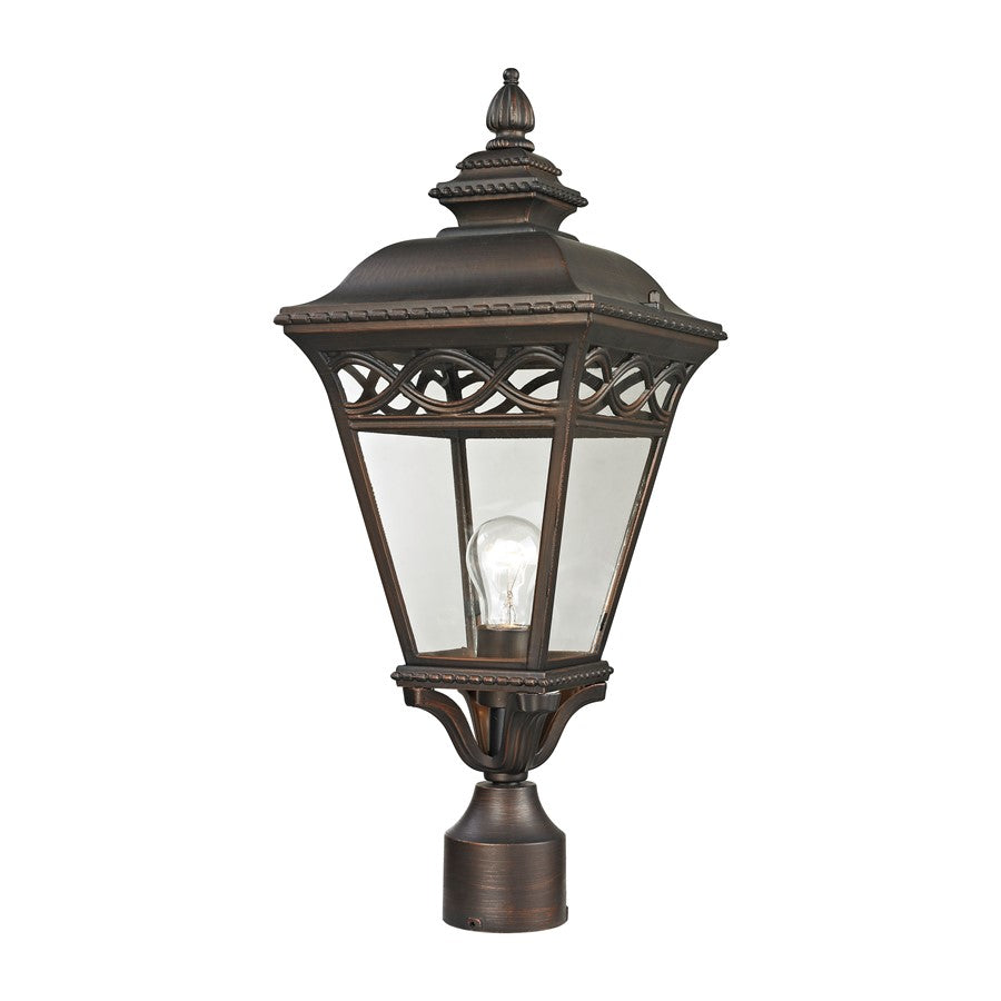 Atlas Lighting Mendham 22''H 1Lt Outdoor Post Light, Bronze/Clear