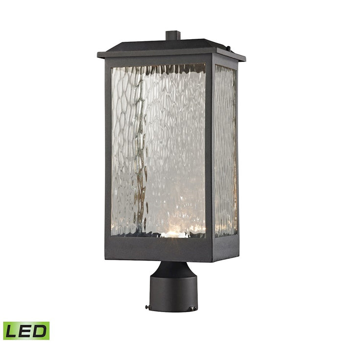 Atlas Lighting Newcastle 19''H 1Lt Outdoor Post Light, Black/Clear