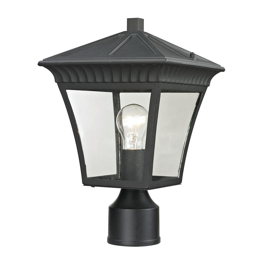 Atlas Lighting Ridgewood 15''H 1Lt Outdoor Post Light, Black/Clear