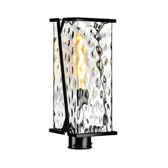 Atlas Lighting Waterfall 18''H 1Lt Outdoor Post Light, Black/Clear