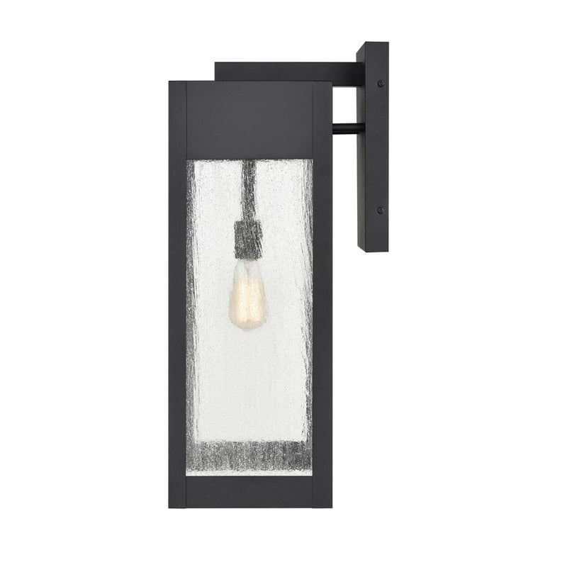Atlas Lighting Angus 26.25in 1-Light Outdoor Sconce | Transitional Charcoal and Seeded Glass Rectangular | Entryway & Covered | Model OL11287-BK
