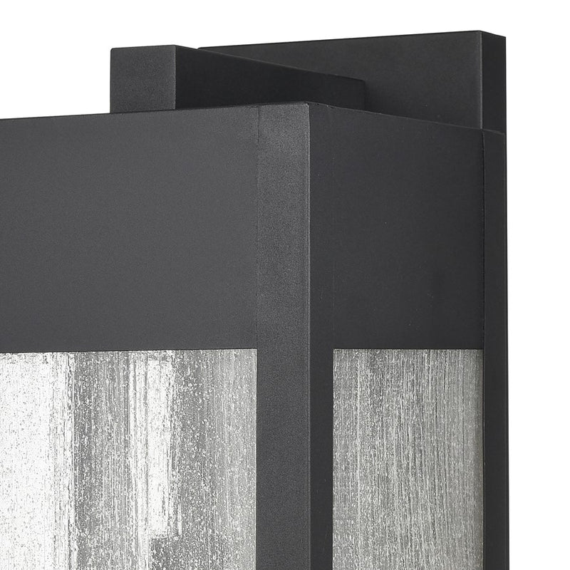 Atlas Lighting Angus 26.25in 1-Light Outdoor Sconce | Transitional Charcoal and Seeded Glass Rectangular | Entryway & Covered | Model OL11287-BK