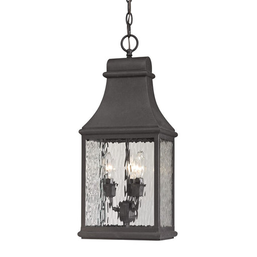 Atlas Lighting Forged Jefferson 9''W 3Lt Outdoor Pendant, Charcoal