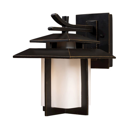 Atlas Lighting Kanso 11" 1Lt Outdoor Sconce, Aged Bronze/White - OL11330-BZ