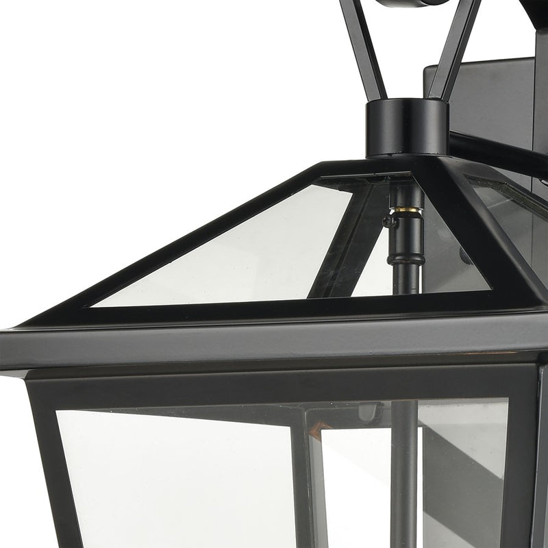 Atlas Lighting Main Street 16''H 3Lt Outdoor Sconce, Black/Clear