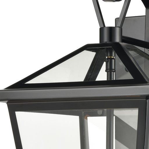 Atlas Lighting Main Street 16''H 3Lt Outdoor Sconce, Black/Clear