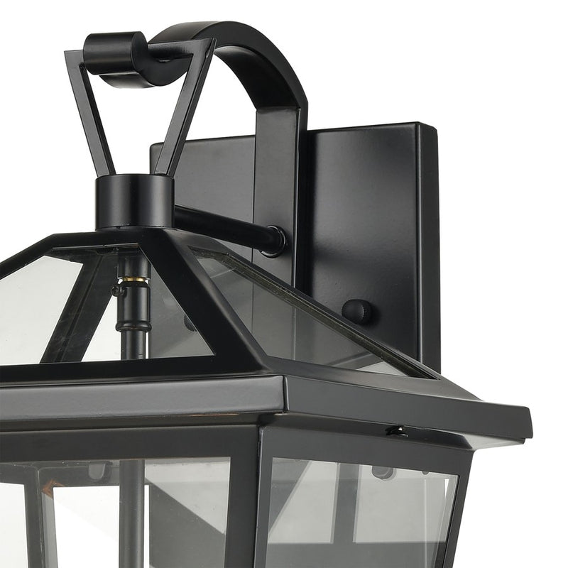 Atlas Lighting Main Street 16''H 3Lt Outdoor Sconce, Black/Clear