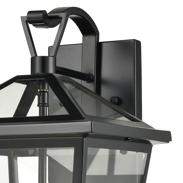 Atlas Lighting Main Street 16''H 3Lt Outdoor Sconce, Black/Clear