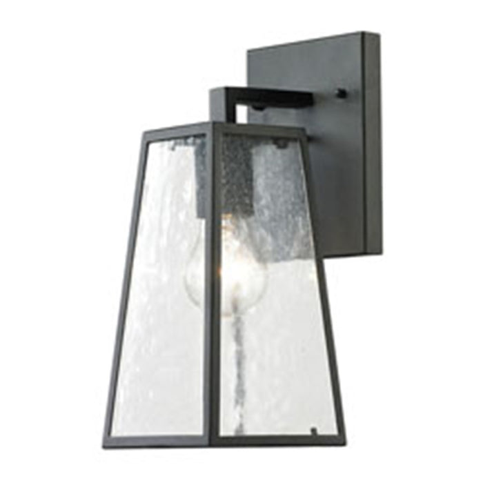 Atlas Lighting Meditterano 12''H 1Lt Outdoor Sconce, Black/Clear