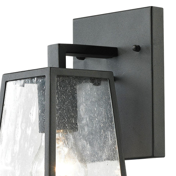 Atlas Lighting Meditterano 12''H 1Lt Outdoor Sconce, Black/Clear