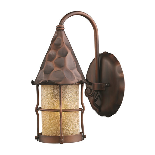 Atlas Lighting Rustica 14'' High 1Lt Outdoor Sconce, Copper/Amber - OL11371-CO