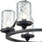 Atlas Lighting Torch 26'' Wide 6Lt Outdoor Pendant, Black/Clear