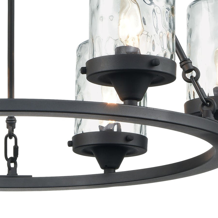 Atlas Lighting Torch 26'' Wide 6Lt Outdoor Pendant, Black/Clear