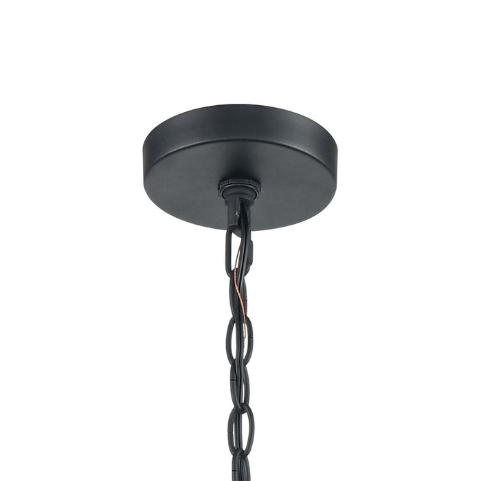 Atlas Lighting Torch 26'' Wide 6Lt Outdoor Pendant, Black/Clear