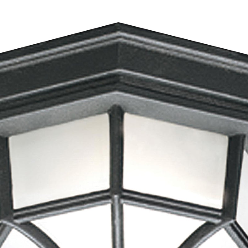 Atlas Lighting Cirque 10.5''W 1Lt Outdoor Flush Mount, Black/White