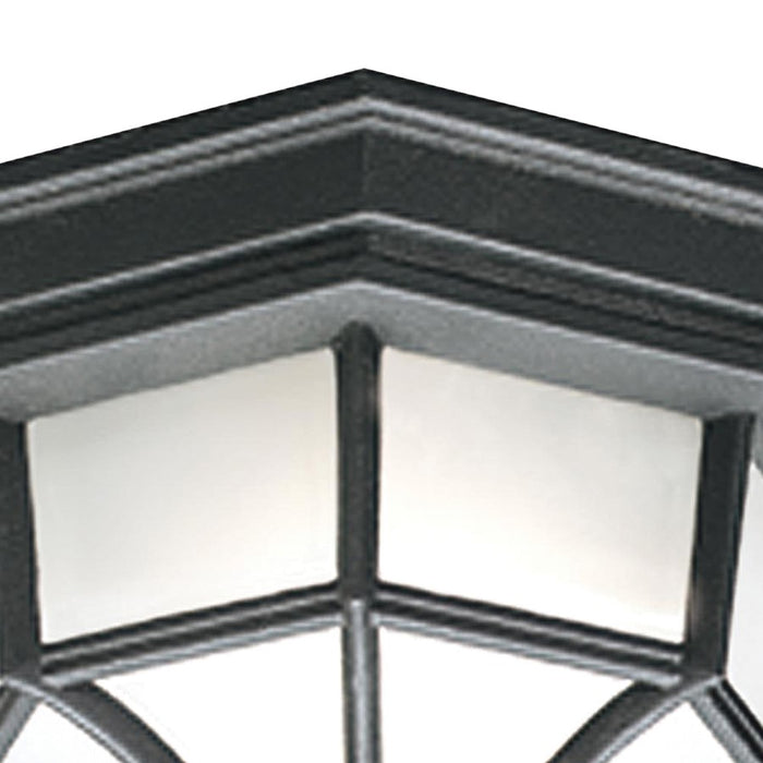 Atlas Lighting Cirque 10.5''W 1Lt Outdoor Flush Mount, Black/White