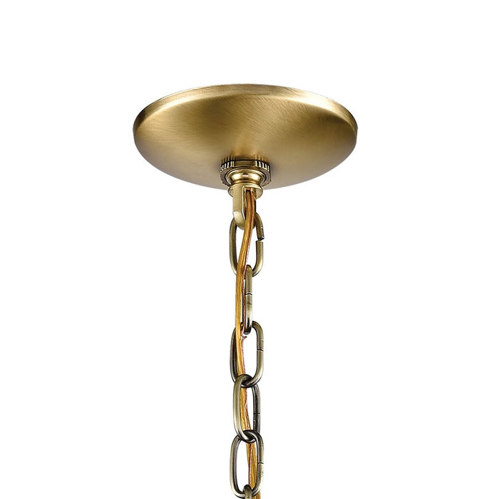 Atlas Lighting Ashford 12'' Wide 3Lt Outdoor Pendant, Brass/Clear