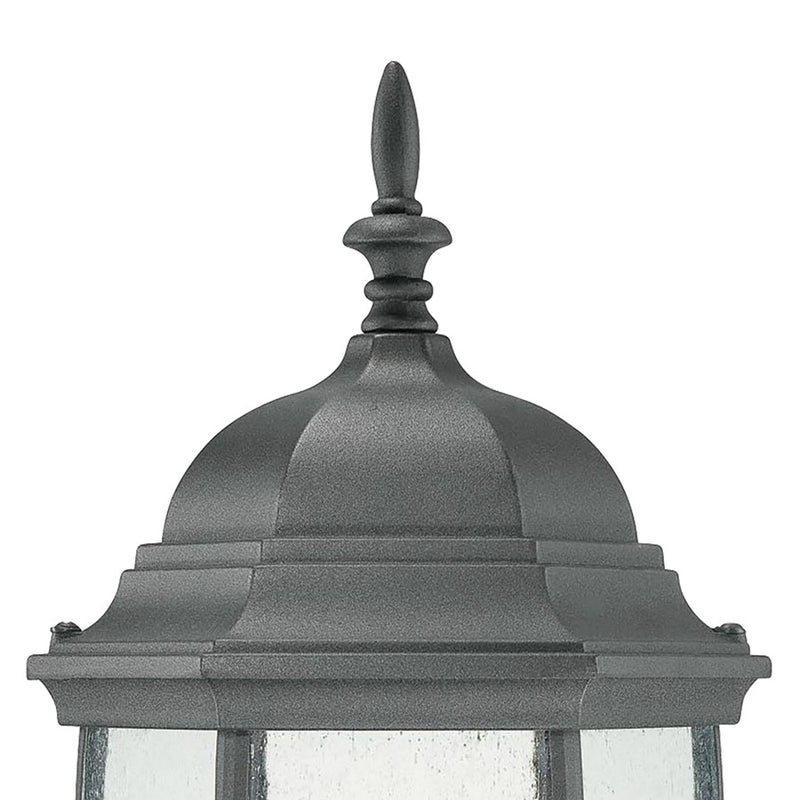 Atlas Covington 21in 1-Light Outdoor Post Light | Traditional Black Metal and Seeded Glass | Driveway & Garden Path | Model OL11395-BK