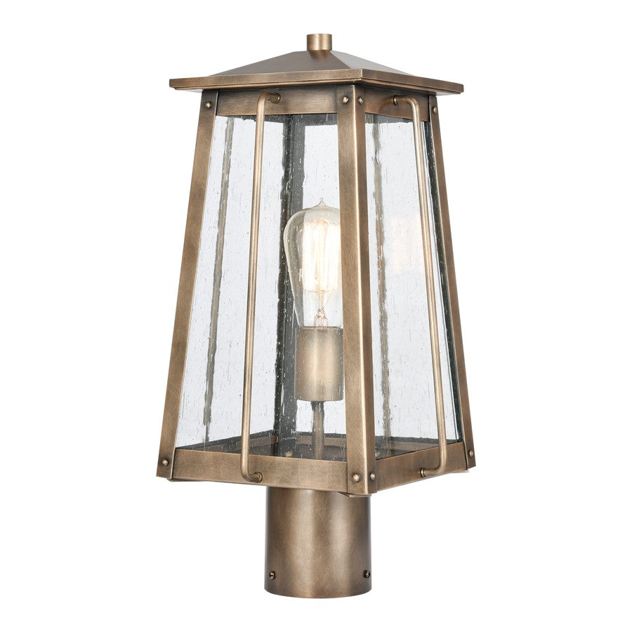Atlas Lighting Kirkdale 17''H 2Lt Outdoor Post Light, Vintage Brass