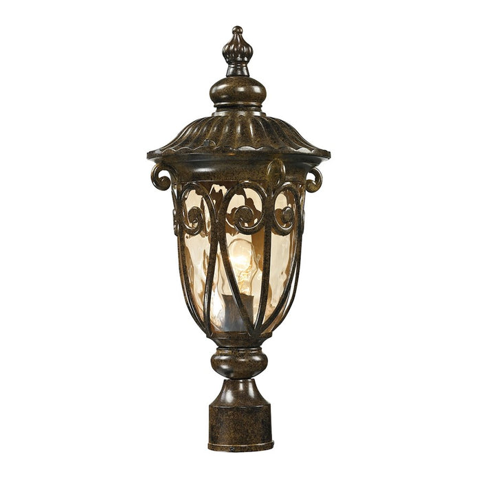 Atlas Lighting Logansport 21''H 1Lt Outdoor Post Light, BZ/Amber