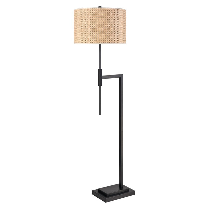 Atlas Lighting Baitz 62.5''H 1Lt Floor Lamp, Matte Black/Natural