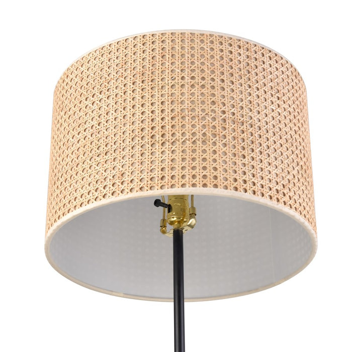 Atlas Lighting Baitz 62.5''H 1Lt Floor Lamp, Matte Black/Natural