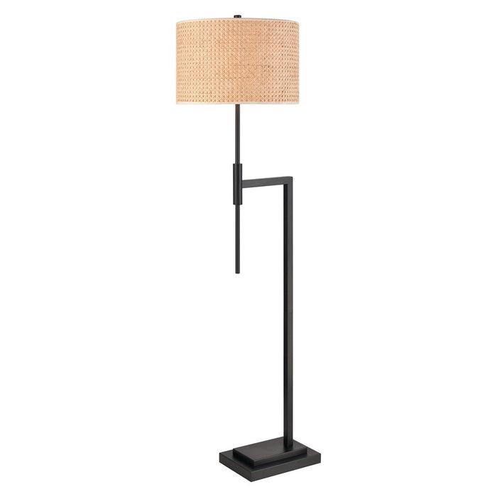 Atlas Lighting Baitz 62.5''H 1Lt Floor Lamp, Matte Black/Natural