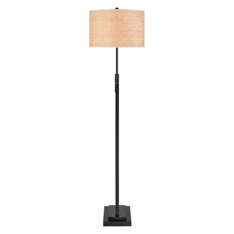 Atlas Lighting Baitz 62.5''H 1Lt Floor Lamp, Matte Black/Natural