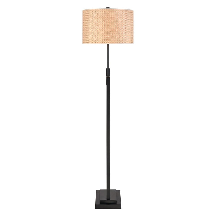 Atlas Lighting Baitz 62.5''H 1Lt Floor Lamp, Matte Black/Natural