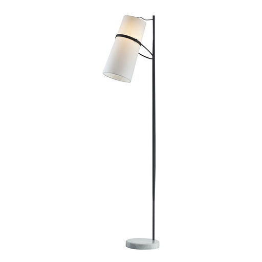 Atlas Lighting Banded Shade 70'' High 1Lt Floor Lamp, Black/White