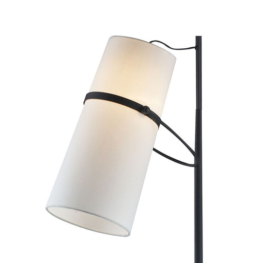 Atlas Lighting Banded Shade 70'' High 1Lt Floor Lamp, Black/White