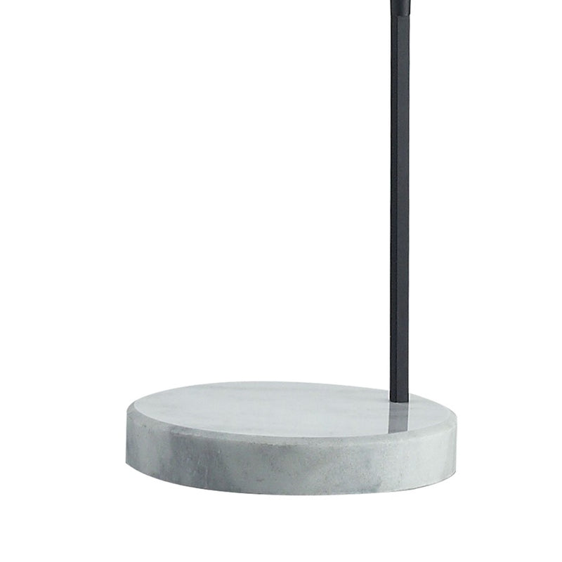 Atlas Lighting Banded Shade 70in 1-Light Floor Lamp | Mid-Century Matte Black and White Fabric | Living Room & Bedroom | Model PL11002-BK